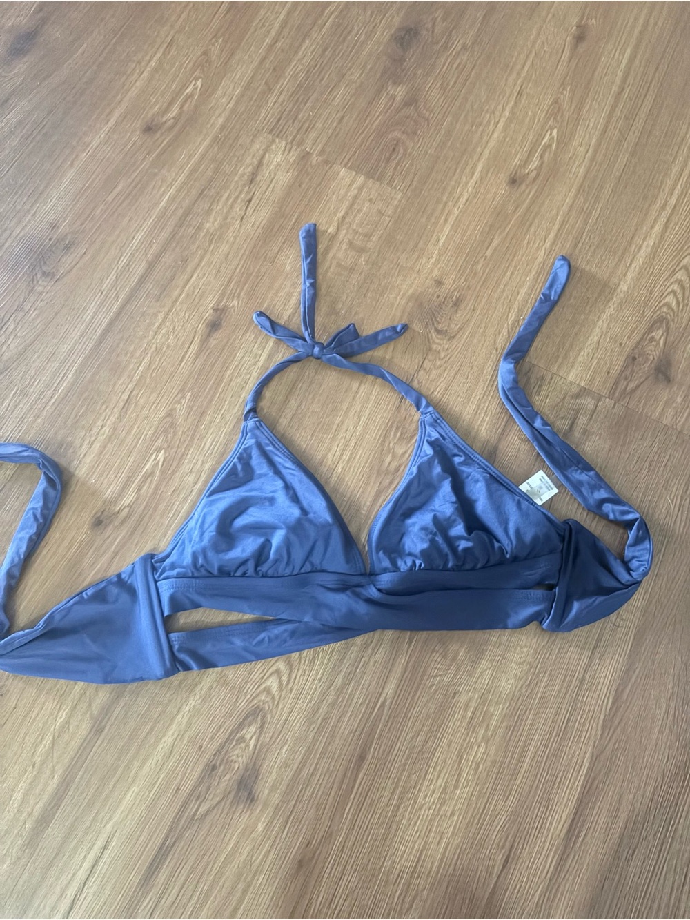 Blue Triangle Tie-Back Bikini Top - Classic Swim